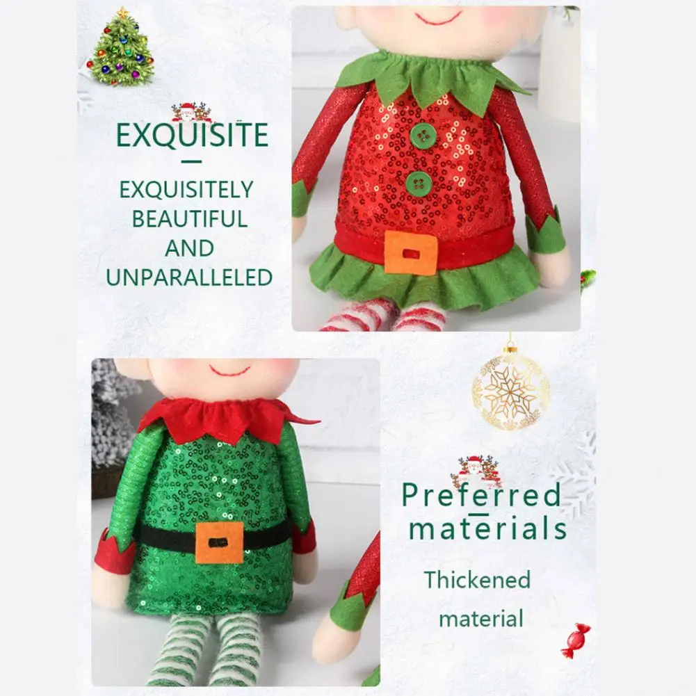 High-quality Elf Decoration Festive Party Decor Christmas Elf Doll Plush Soft Stuffed Long Leg Santa Hat Indoor Outdoor Garden