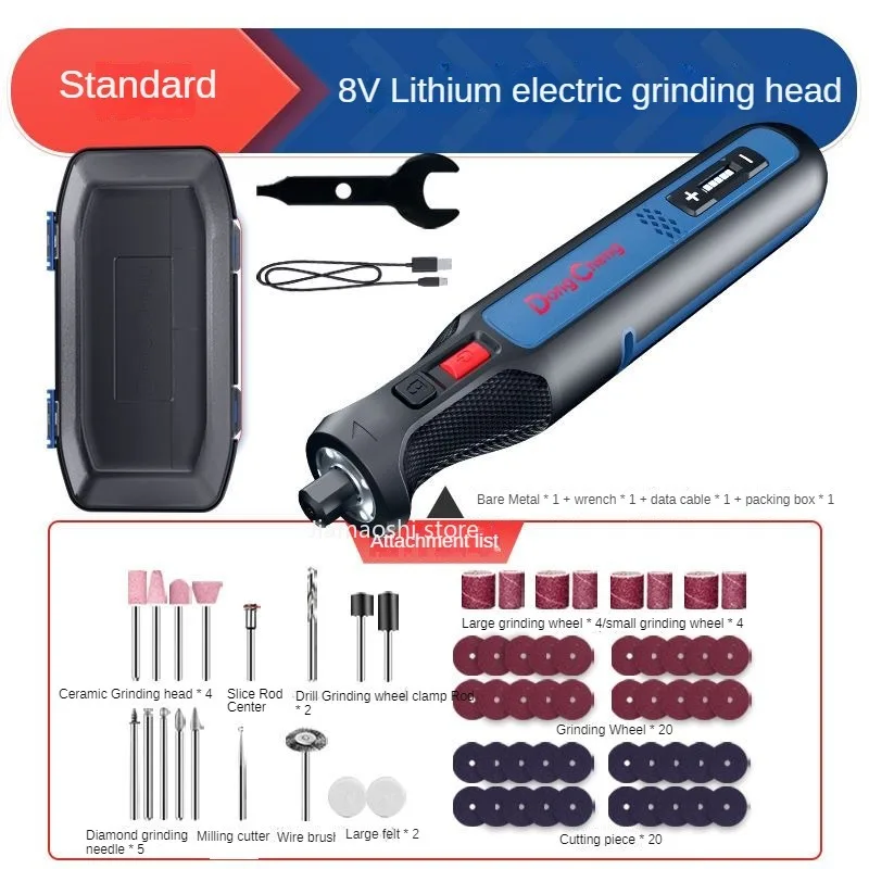 Dongcheng 8V Roterend Gereedschap Type-C Oplader Elektrische Grinder Draadloze Mini Gravure Slijpen Polijsten Variabele Snelheid Elektrisch Gereedschap