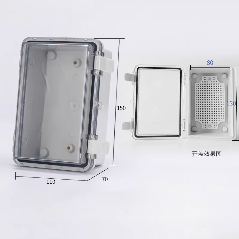 150x100x70mm IP65 ABS Junction Box Plastic Dustproof Waterproof Electrical Box Hinged Shell Outdoor Universal Project Enclosure