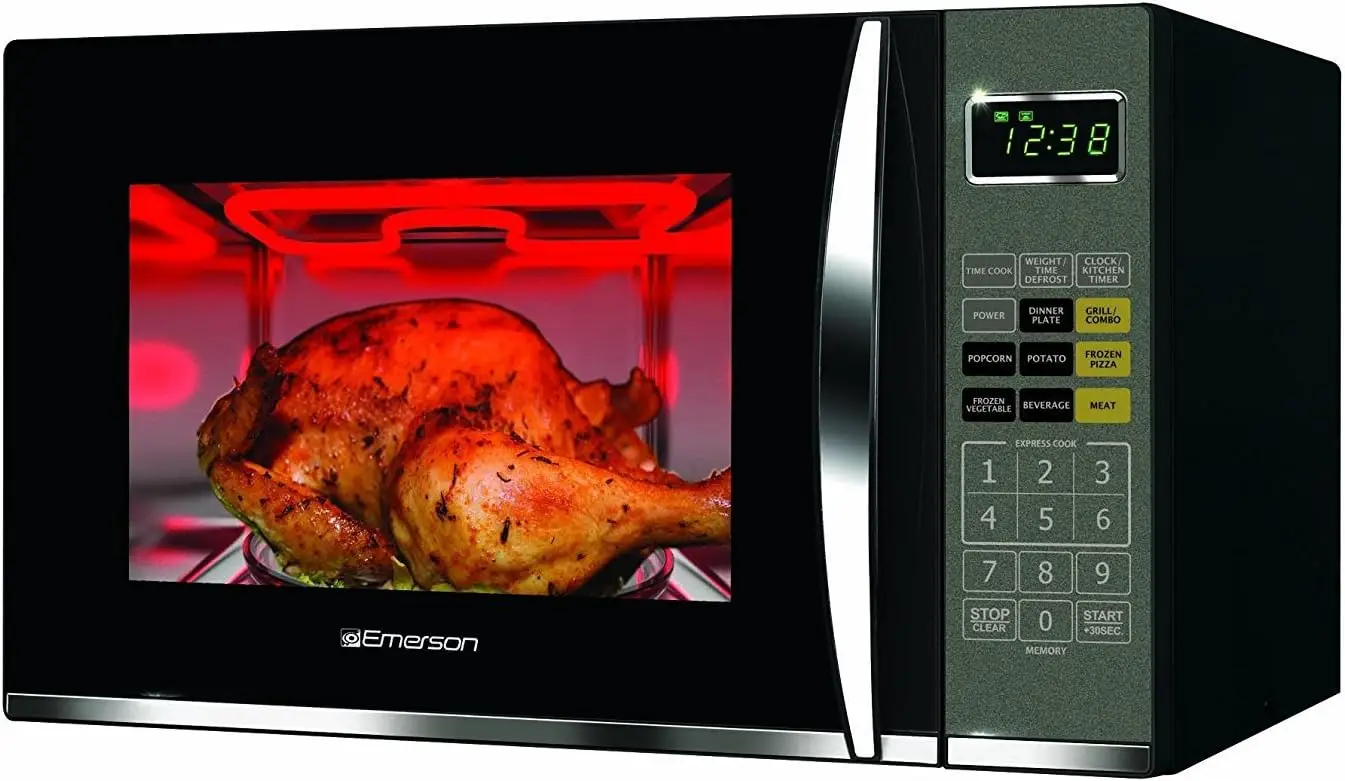 MWG9115SB-N Microwave Oven with Griller, Timer & LED Display 1100W, 11 Power Levels, 9 Pre-Programmed Settings, Removable Glass