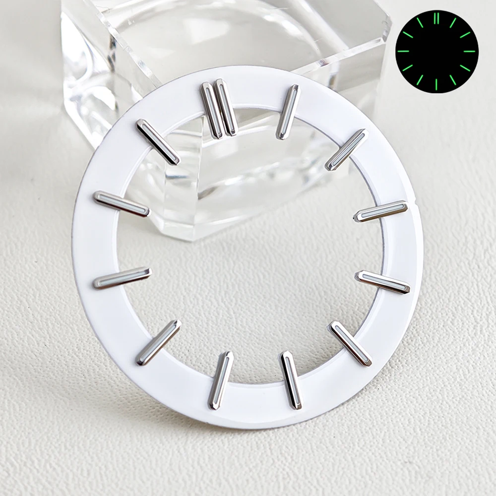 31.8mm Hollow Dial NH70 Dial For NH70 NH72 NH71 Movement No Logo Round  Skeleton Green Luminous Dial And Pointer Watch Parts view 4