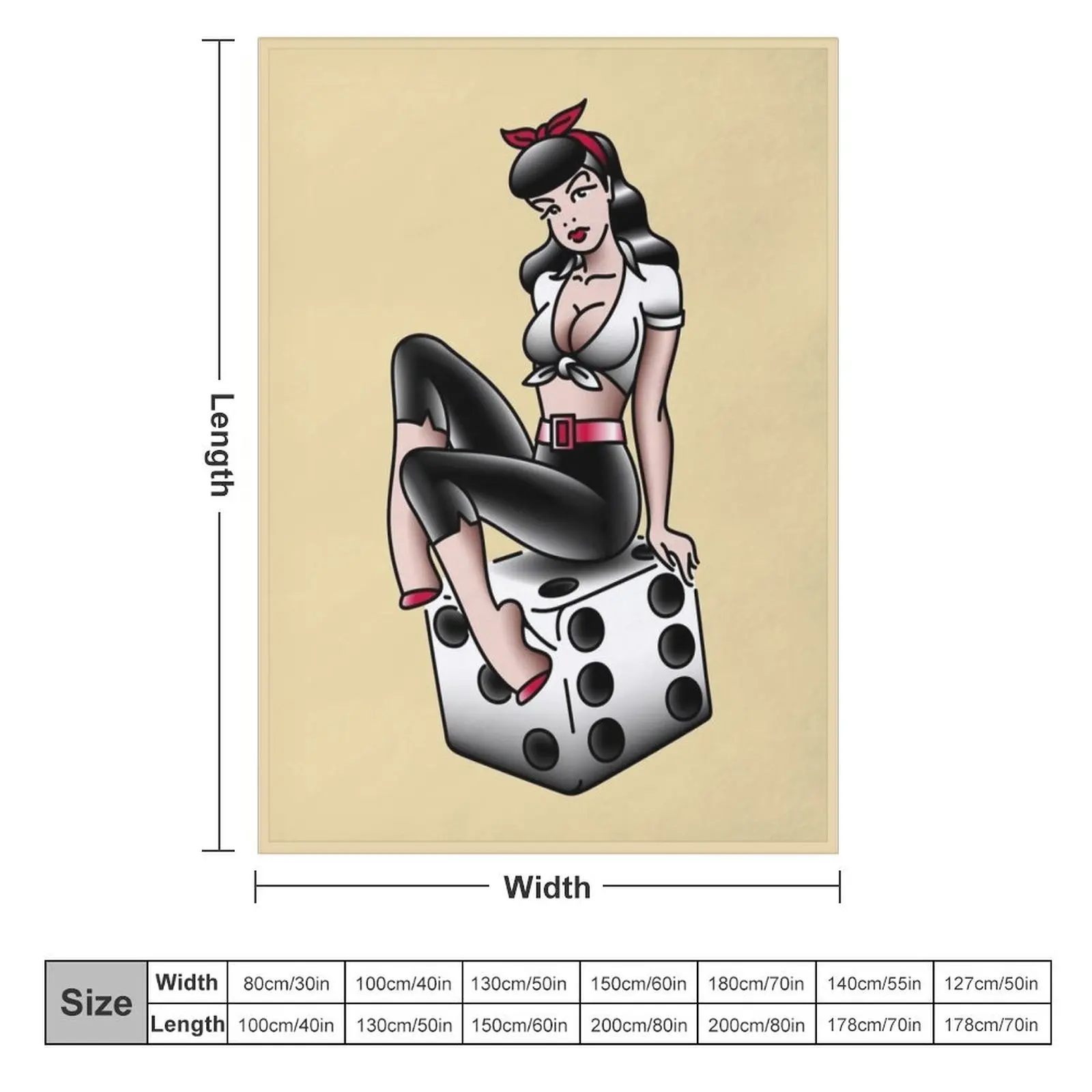 Salty-Dog American traditional lowbrow rockabilly pin-up gal Throw Blanket Bed Softest Retros blankets and throws Blankets