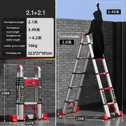 Extension Step Ladders Stairs Multifunctional Stair Lift 4.2/6.6/8.2M Herringbone Ladder 1.9/2.3M Portable Engineering Folding