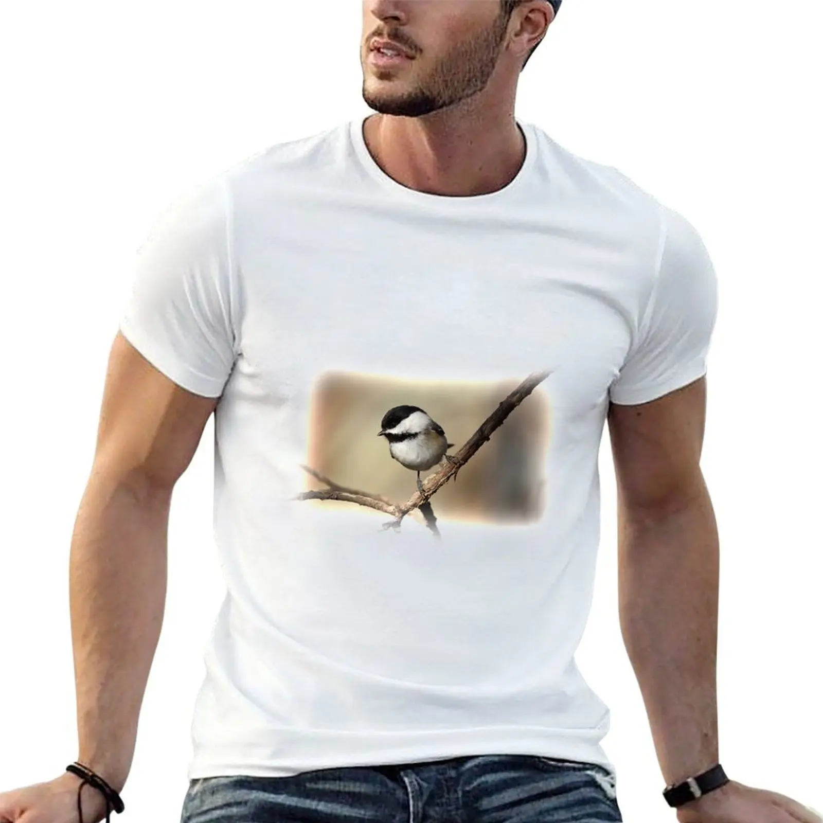 

Chickadee near sunset T-Shirt man t shirt graphic man t shirt heavy cotton men t shirt cotton 100% T-Shirt