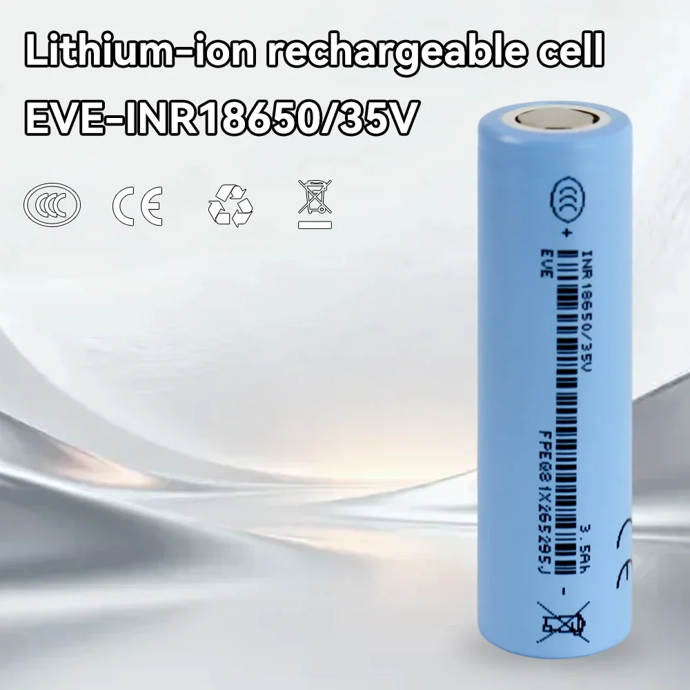 100PCS EVE 15P/20P/25P/33V/35V Rechargeable Battery Lithium 3.7V 1500mah-3500mah Flat Top Cells for Flashlight, Camera