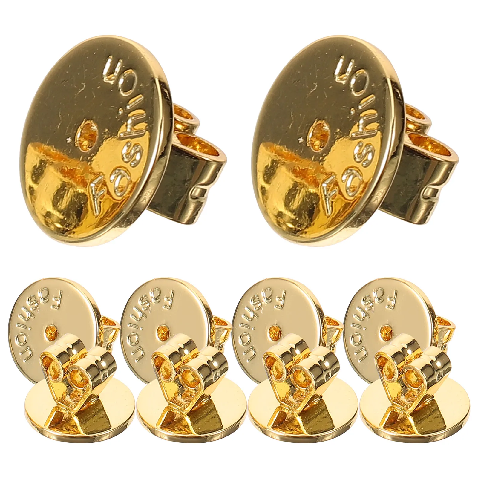 

10pcs Gold Shaped Earring Screw On Earring Backs Backs for Droopy Ears Studs Accessories Screw On Women Durable Jewelry