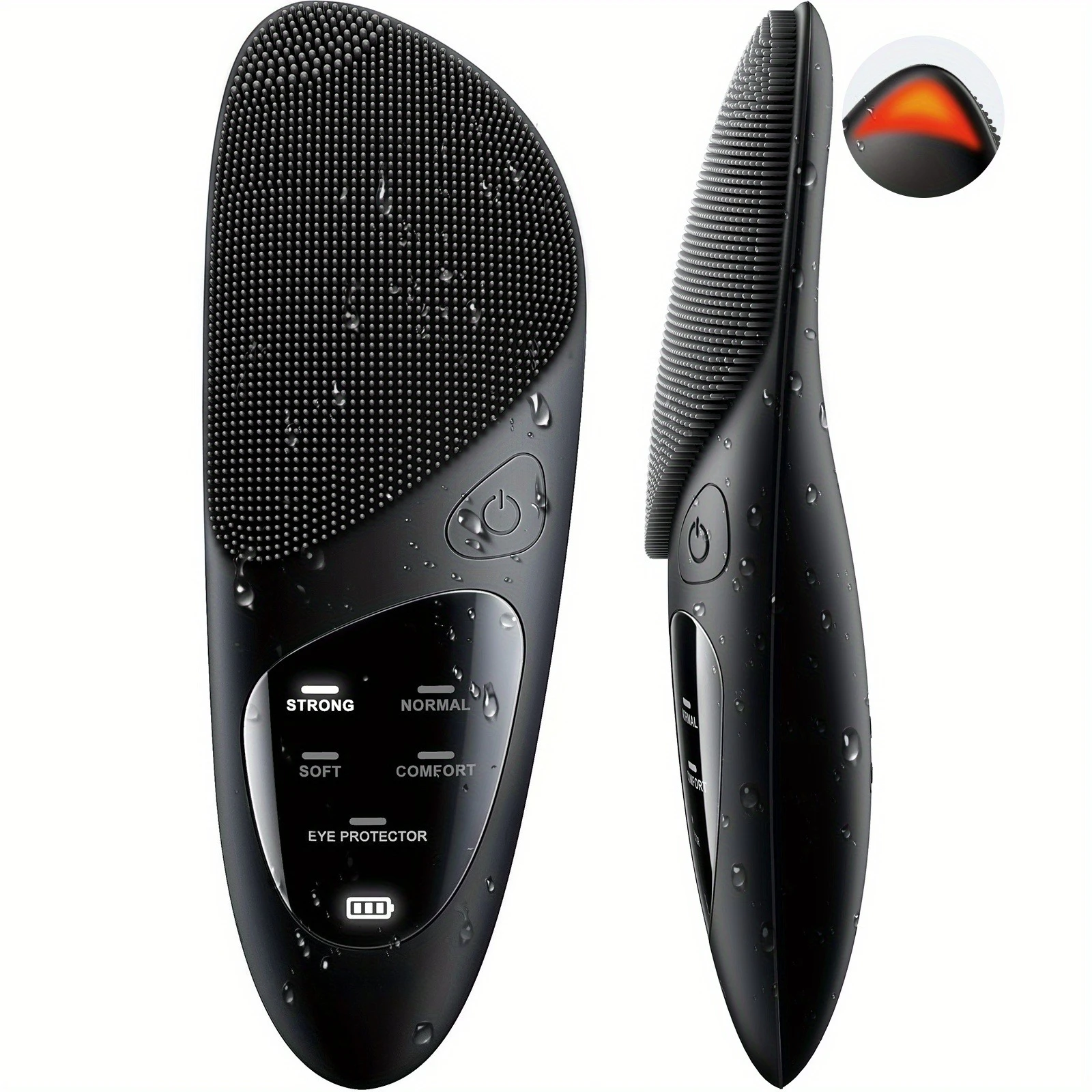 Brosse nettoyante pour le visage rechargeable en silicone : 4 modes pour nettoyer/exfolier/massage, unisexe, cadeau de soins de la peau pour la Saint-Valentin