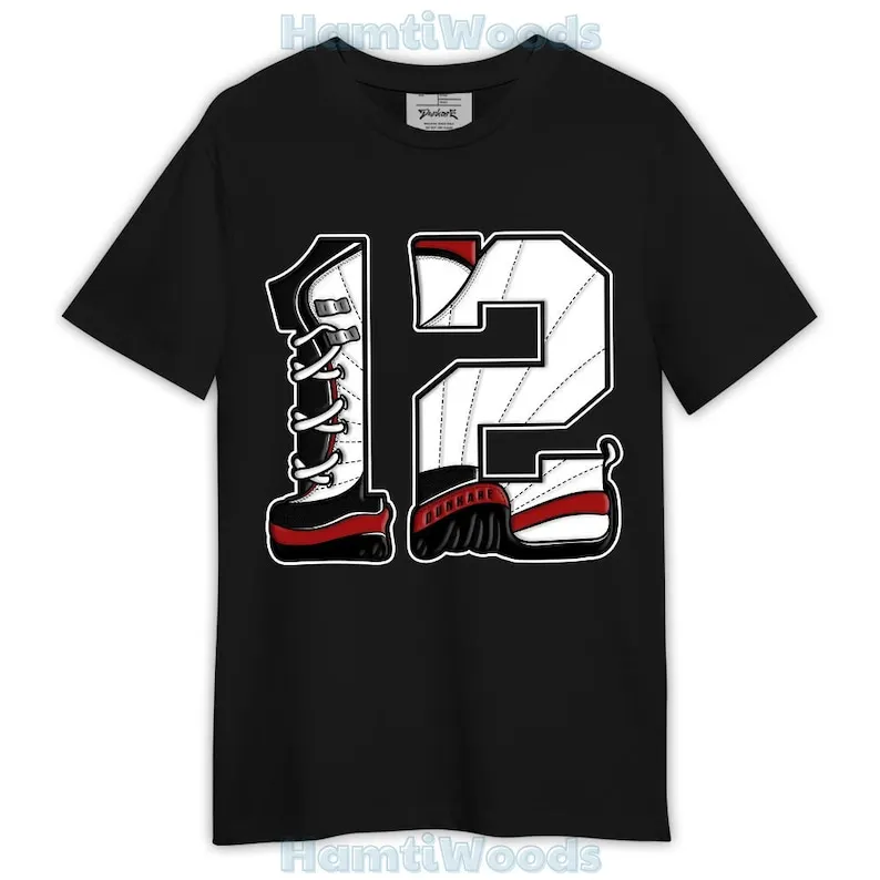 

Red Taxi 12s Shirt, Number 12s Shirt Outfit Retro Taxi Flip 12s