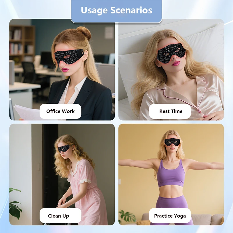 LED 눈 마사지 마스크 레드 라이트 테라피 눈 밑 지방 및 다크서클 제거 630nm & 850nm 파장 홈케어 뷰티 디바이스