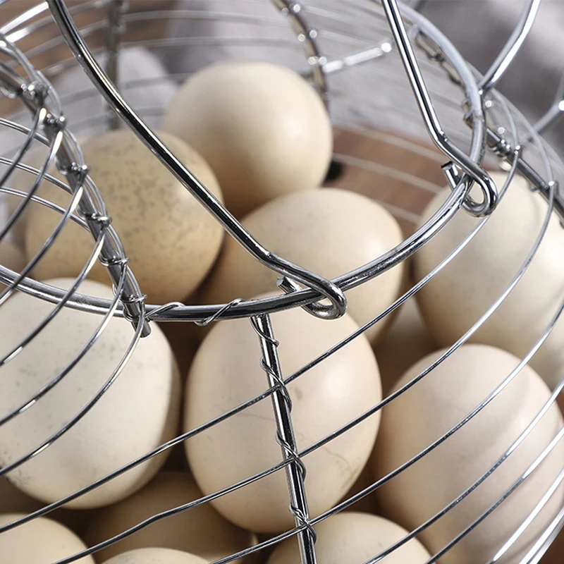 Egg Basket Wire Storage Chicken Holder Eggs Metal Fresh Baskets Gathering Container Shaped Kitchen Organizer Collecting