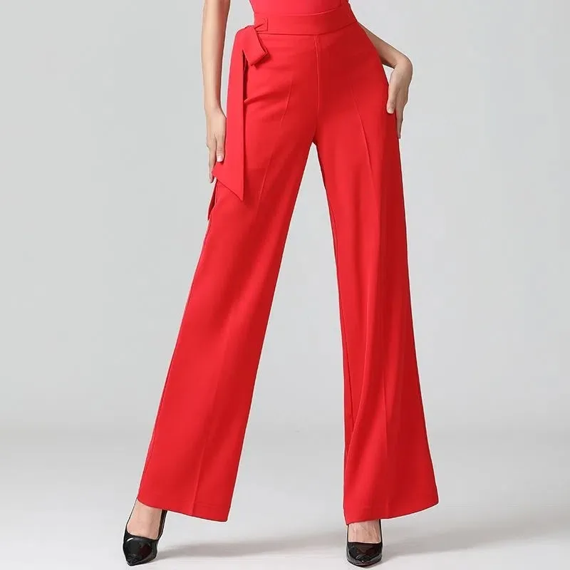 New Spring Summer Trousers Wide Leg Pants Women\'s High Waist Modern Dance Ballroom Dance Latin Dance Ballroom Dance Casual Pants