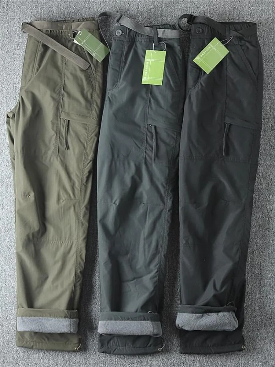 

Men's Outdoor Climbing Pants Autumn Winter Fce Lined Windproof Waterproof Workwear Utili Cycling Training Trousers