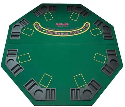 Folding Poker and Blackjack Table Top with Carrying Case by Brybelly