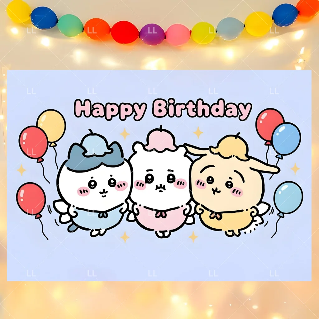 Kawaii C&Chiikawa Geburtstagsparty Dekorationsbanner Cartoon Tortendekoration Hängende Ballons Hintergrund Babyparty Zubehör Kindergeschenk – Detail 7