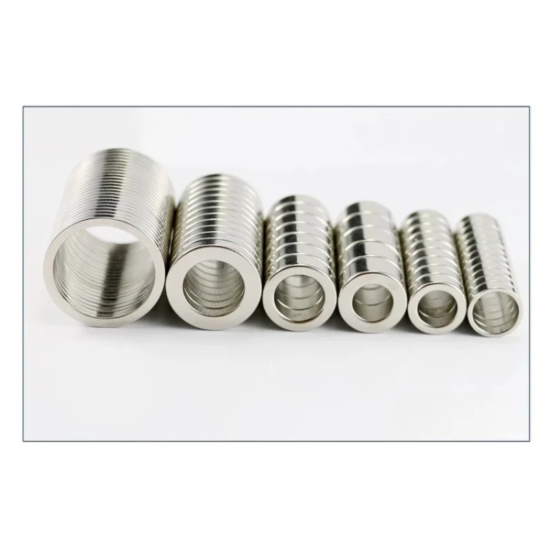 5 Pcs Round Ring Magnets 3mm Thick Through Hole High Pull Force Magnet Circular Magnetic Sheet for Industrial Handmade