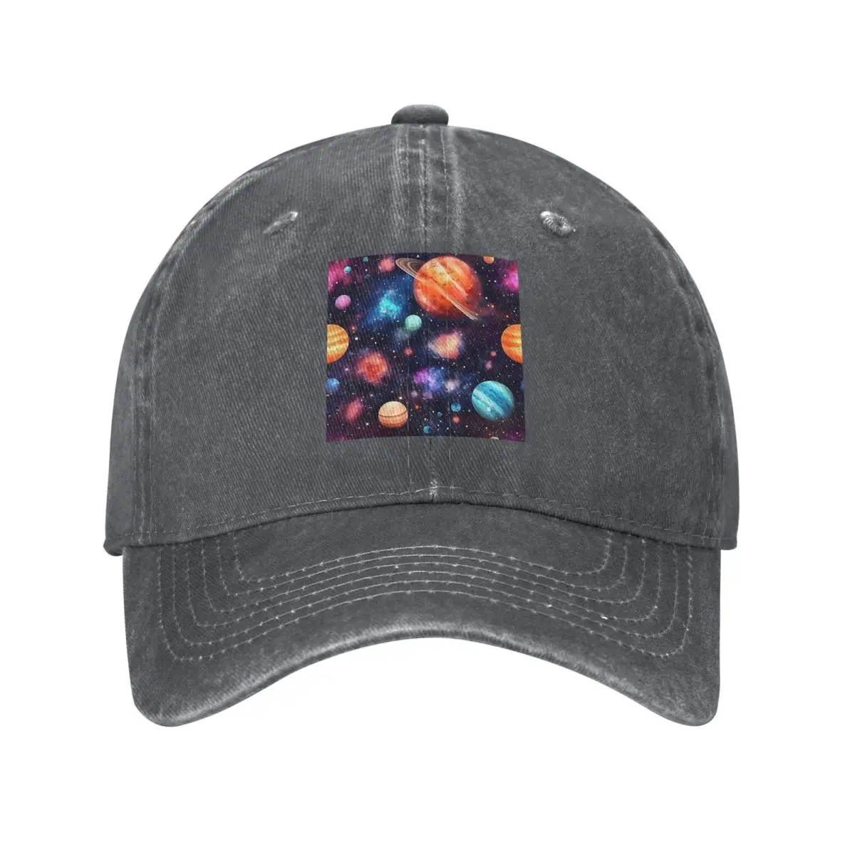 Solar System Space Planets Universe Baseball Caps Fashion Denim Fabric Hats Outdoor Sports Baseball Cowboy Hat for Men Women