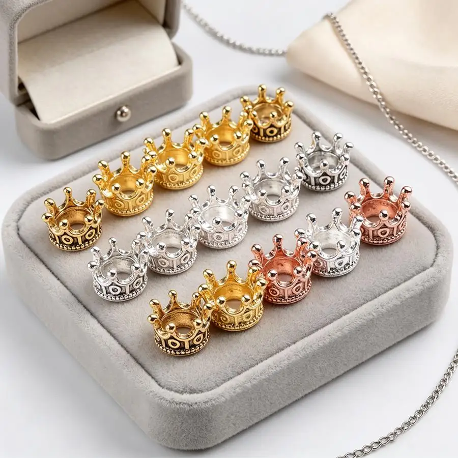 10/18/48pcs Tiny Metallic Crown Decor, Small Crowns for Doll Decor, Party Table Layout, Handmade Craft, Photo Shooting Props XJM