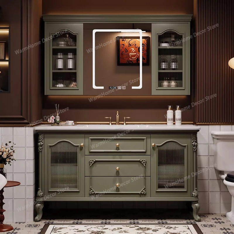 

Storage Retro Bathroom Cabinets Nordic Toilet Sink Combination Bathroom Cabinets Modern Wood Furniture Cassetta Bagno MH40YSG