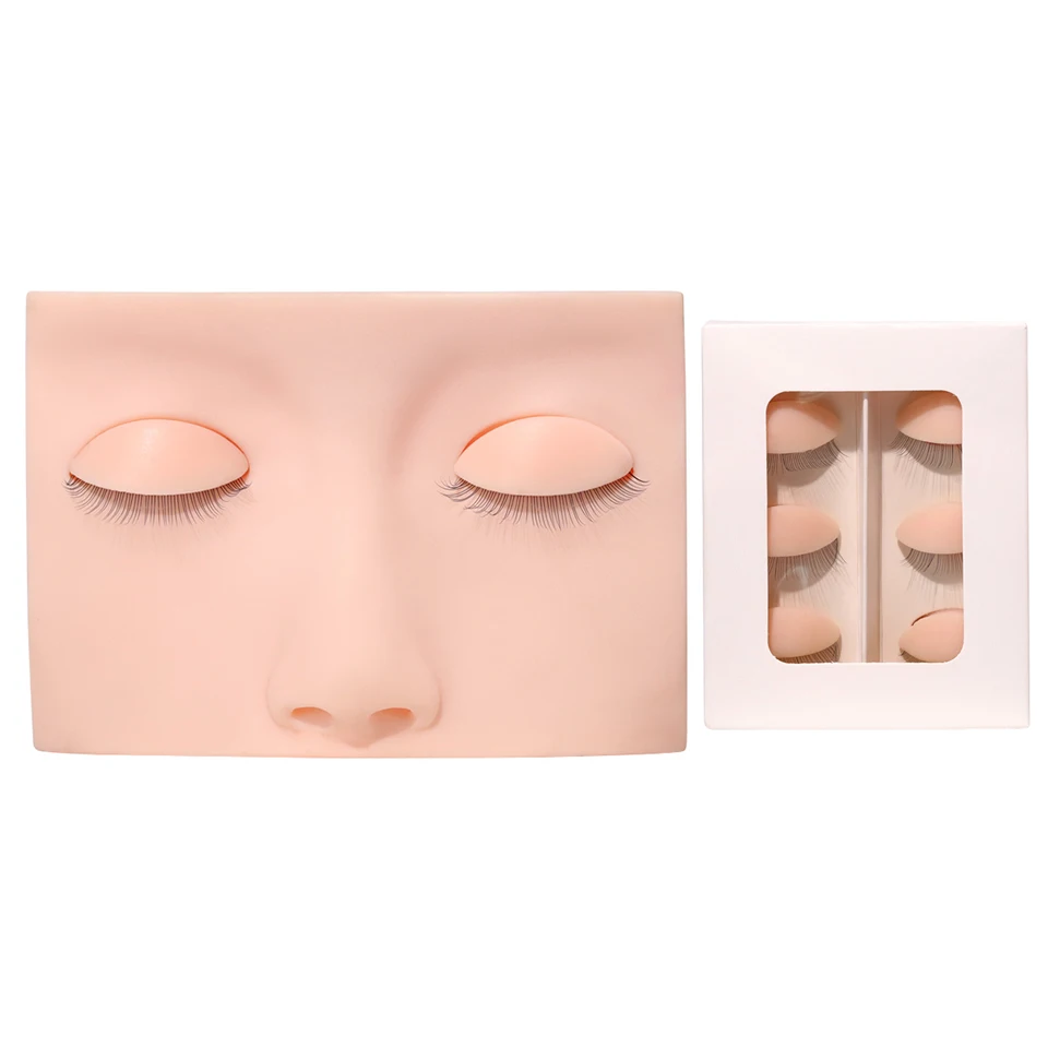 Training False Eyelash Practice Silicone Mannequin Model Head Lashes Cosmetic Doll Face Practicing Eyelash Extension Tools