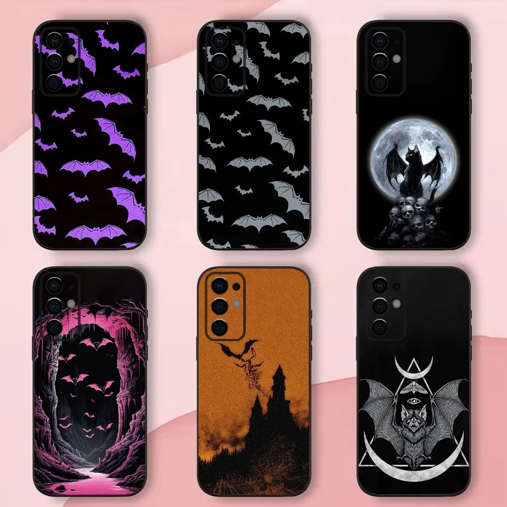 Goth Vampire Bat Gothic Phone Case For Samsung S24,S21,S22,S23,S30,Ultra,S20,Plus,Fe,Lite,Note,10,9,5G Black Soft Shell