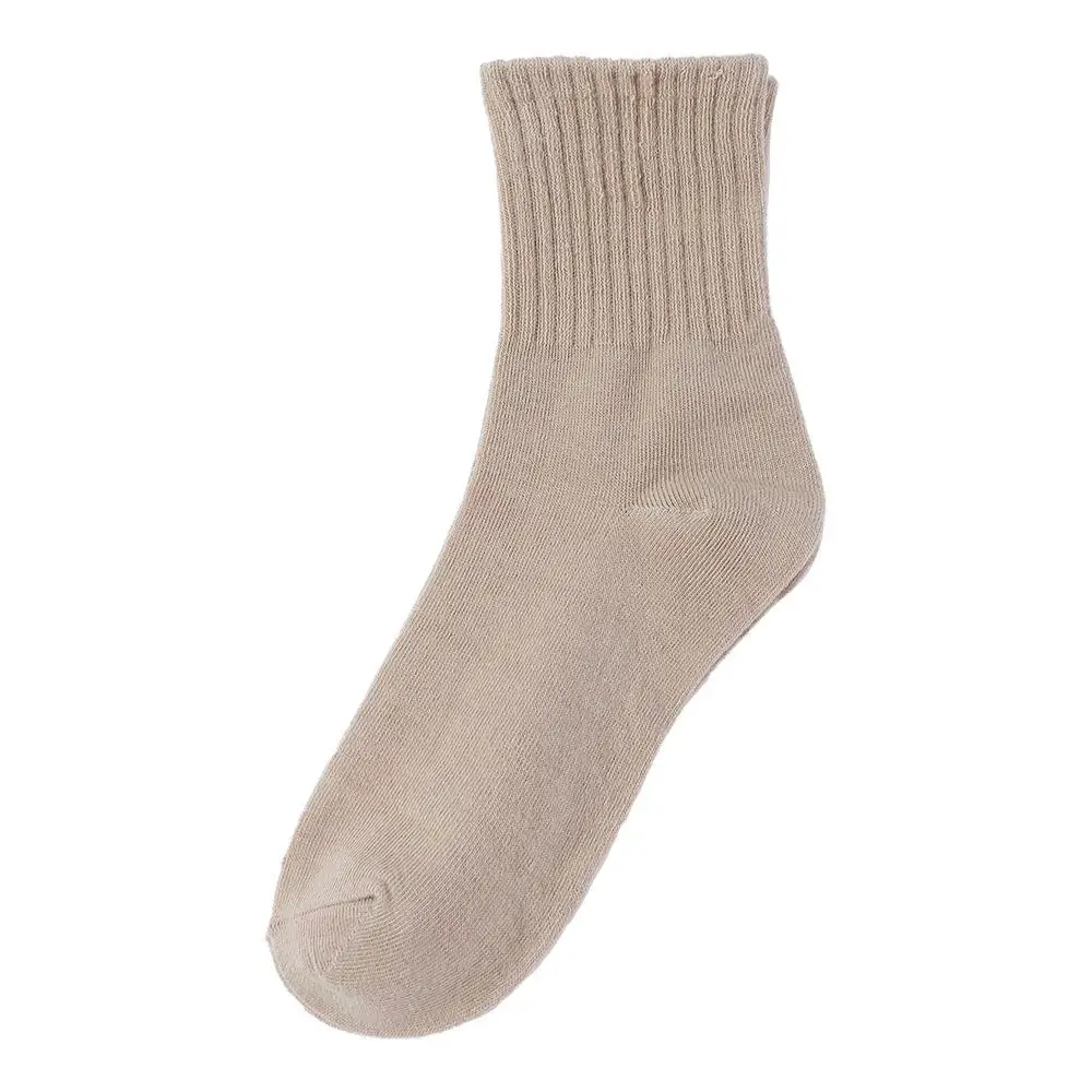 

Breathable Sweet Autumn and Winter Casual Socks Female Solid Color Tube Socks Cotton Hosiery Striped Socks Women Socks