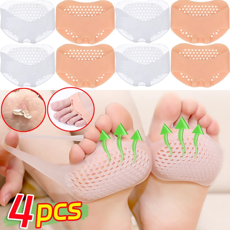 Women Men Foot Pain Relieve Blister Prevention Silicone Heel Protectors Metatarsal Pads Forefoot Gel Heel Pad Plantar Fasciitis