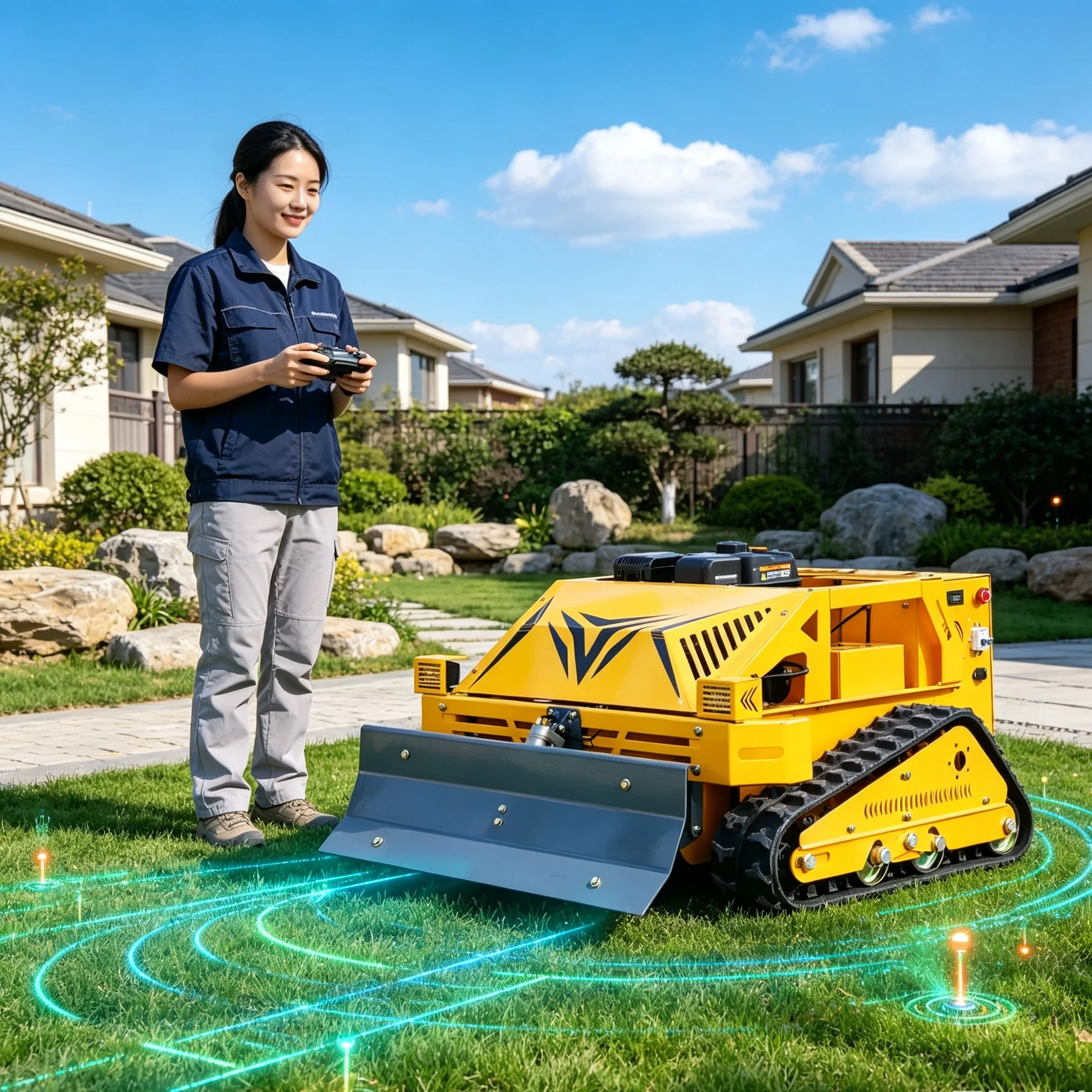Customized for villa courtyard 550S Lawn Mower Equipped With Upgradeable Industrial Remote Control For Safe Long‑distance Operat