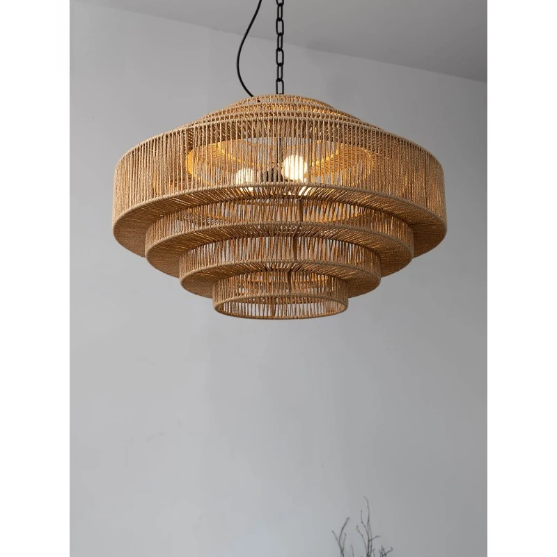 

Living room chandelier, rattan hand-woven