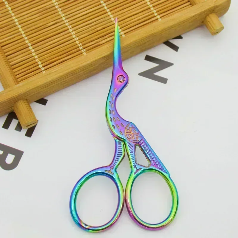 Embroidery Scissors Rainbow Stork Scissors Stainless Steel Small Craft Scissors Dressmaker Shears for Embroidery Sewing