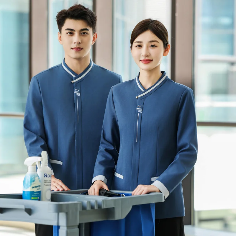 

Gaoshanliushui property cleaning staff work uniform, long-sleeved, autumn and winter, for cleaning staff, hotel rooms, and shopp