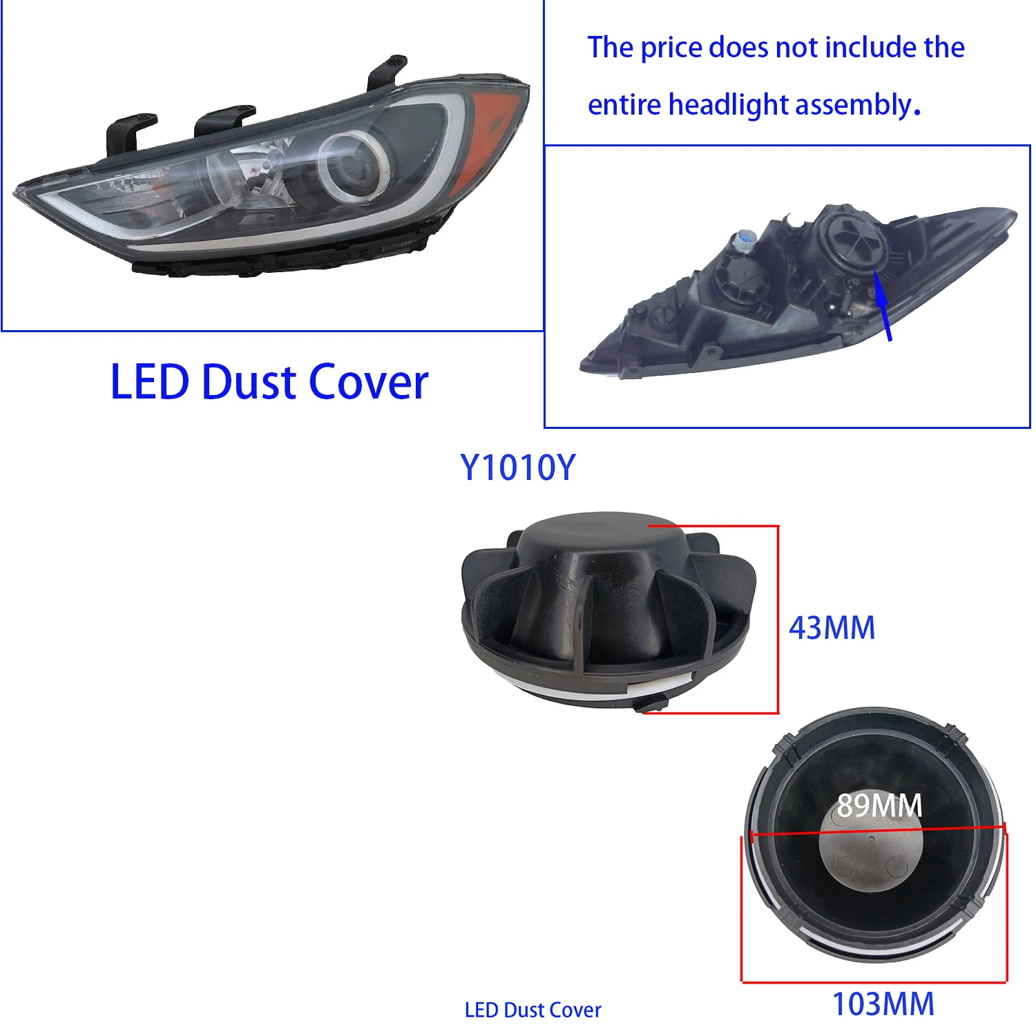 1 Pc YEHOLTE For Hyundai Elantra GT AD I30 2008-2018 Headlamp Dust Cover LED Bulb Extension Cap headlight Lamp Plug 921403x000