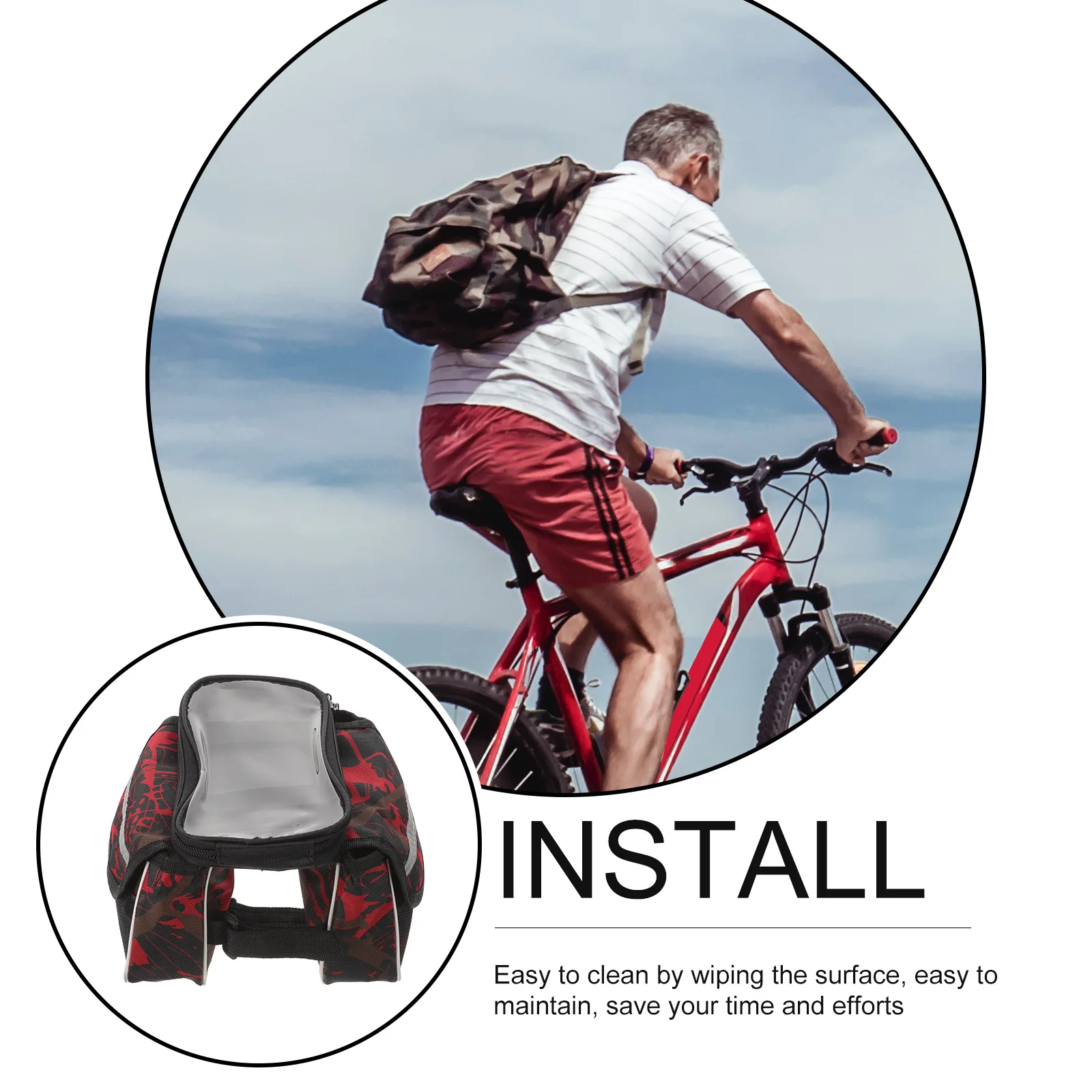 Bicycle Bags for Bikes Durable Bike Pouch Easy to Maintain Sturdy Craftsmanship Suitable Most Bikes Storage Bag