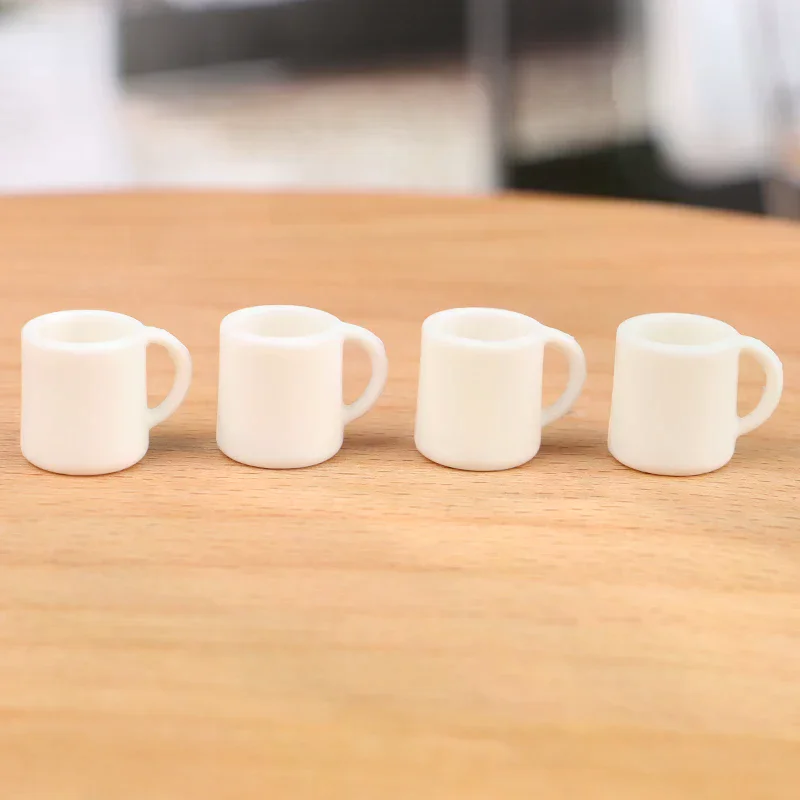 4 Teile/satz 1:12 Puppenhaus Miniatur Tasse Weiß Becher Wasser/Trinken Tasse Tee Tasse Modell Kinder Pretend Spielen Spielzeug Puppe haus Dekor Zubehör