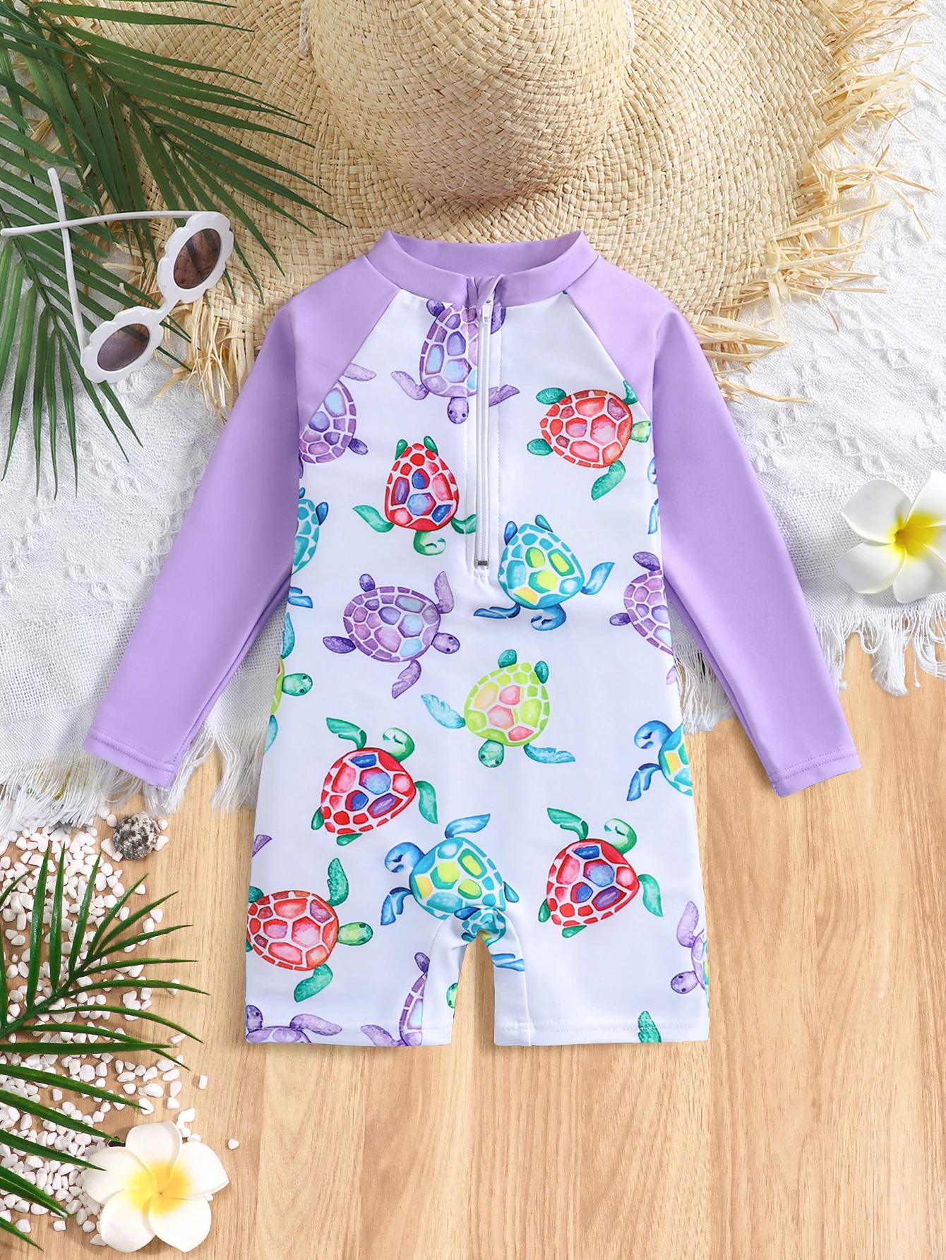Baby Mädchen Niedliche Badebekleidung Langarm Badeanzug Kinder Cartoon Print Badeanzug Wassersport Surfen Beachwear