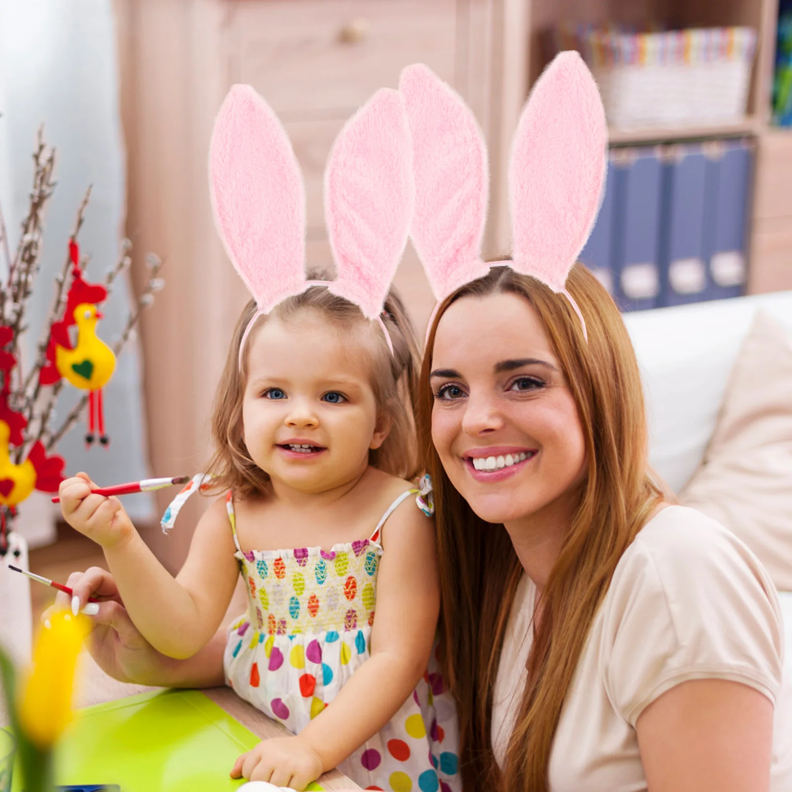 

Flannelette Bunny Ear Headband Foldable Rabbit Ear Hairband Party Performance Cosplay Costume Hair Accessory Prop