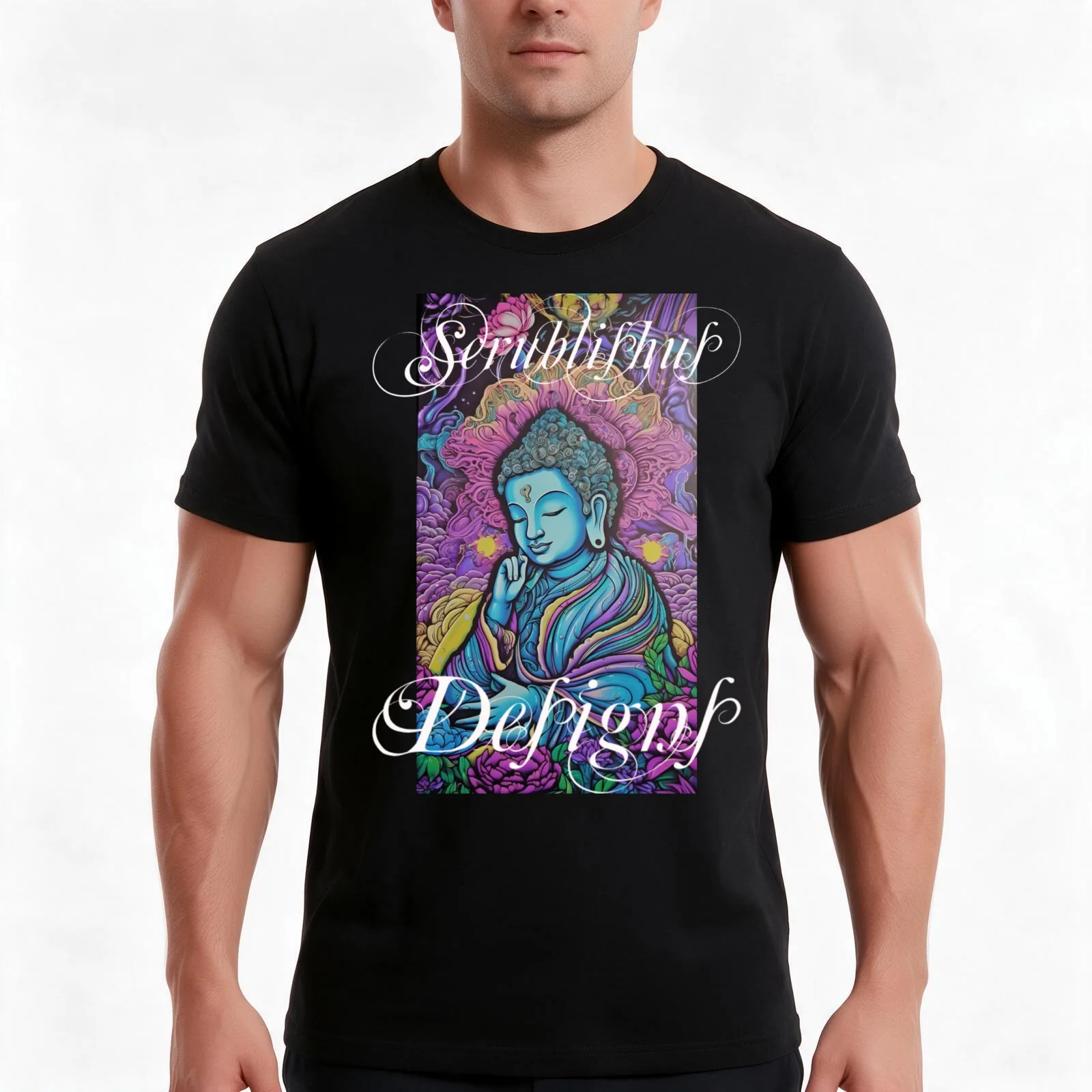 Buddha T-Shirt, Summer Casual Cotton Tee, Oversized Streetwear Tops, Vintage Graphic Print, Loose Fit Short Sleeve, 100% Cotton