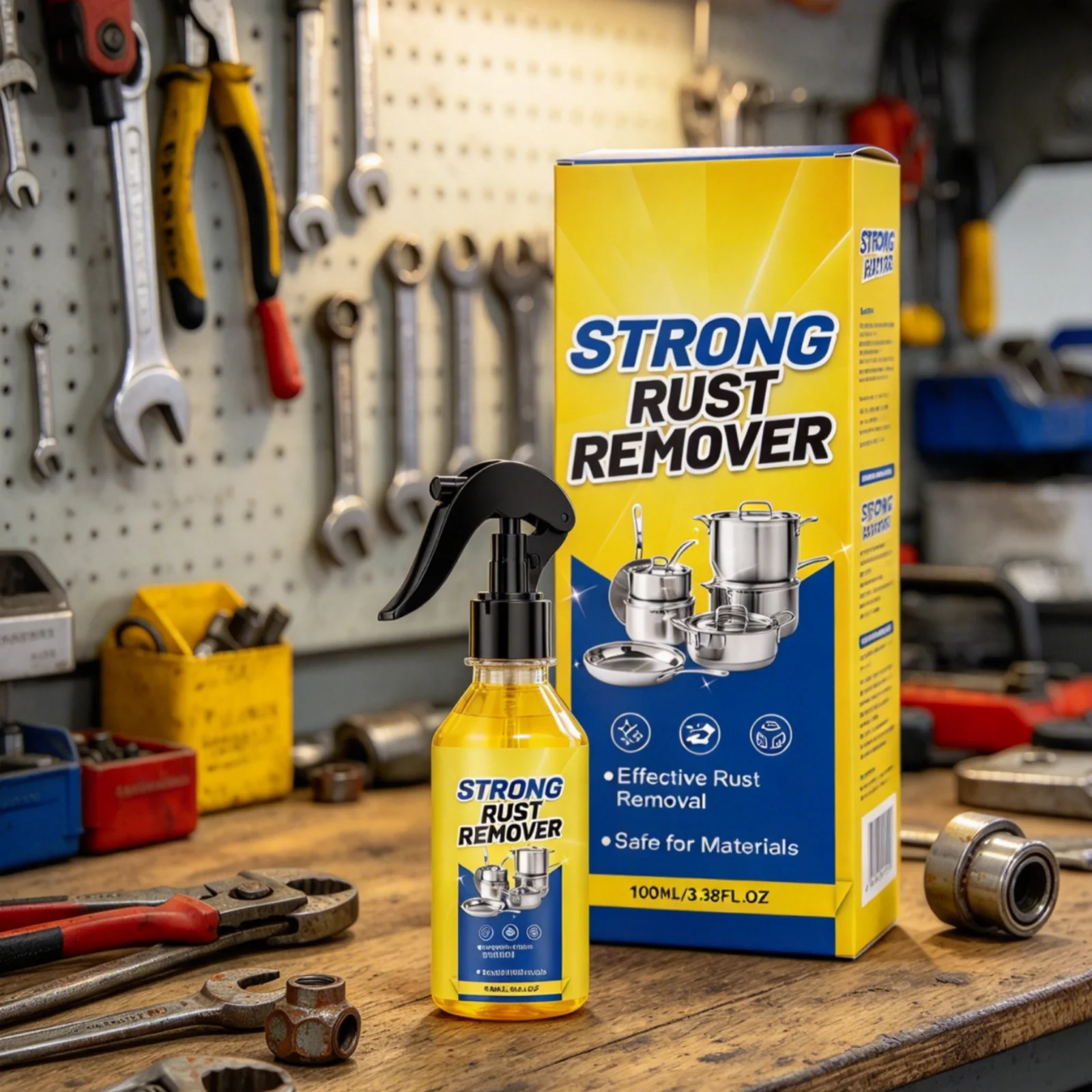 Strong Rust Remover Deep Cleaning Restore Metal Shine Metal Surfaces Home Maintenance Dissolve Tough Rust Remover Spray 100ml