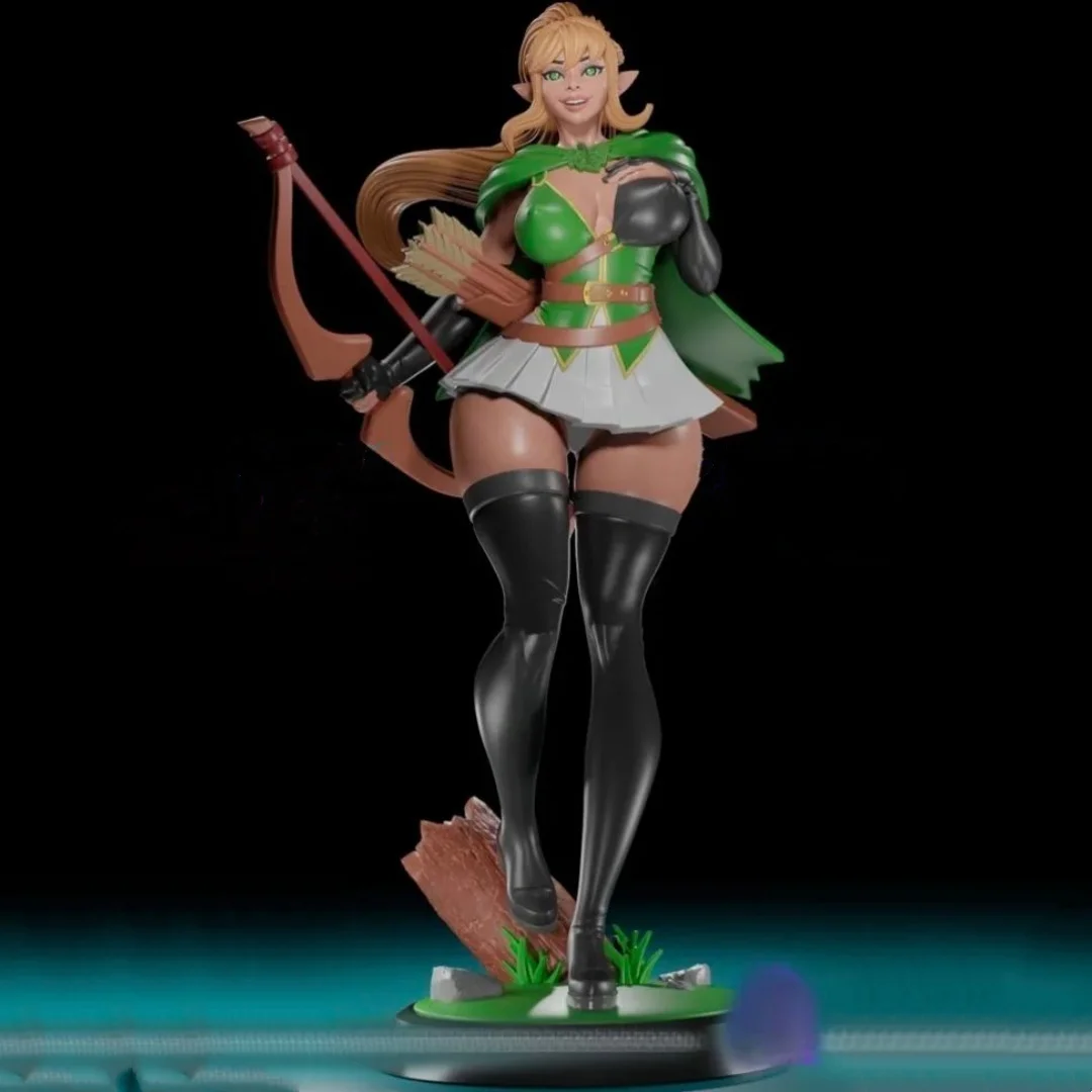 Resin Model Figure, 1/24 Scale Goblin Slayer Elf Shooter, GK, Unassembled and Unpainted Kit, 3D DIY Toy