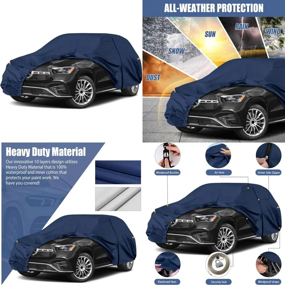

Heavy-Duty All-Weather Car Cover for 2006-2026 Models - 10 Layers Premium Waterproof SUV Cover, Suitable for ML/GLE Series 280,