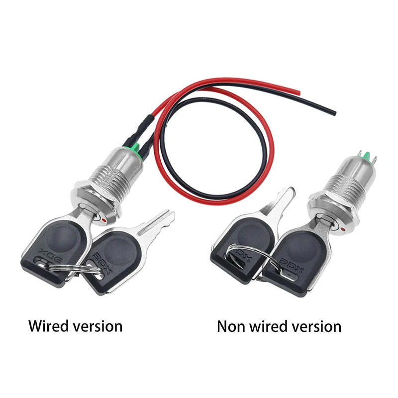 **1PCS 12mm Zinc Alloy Electronic Key Switch With 2 Keys ON OFF Phone Lock Security Power Button Tubular Terminals 2 Position 1A