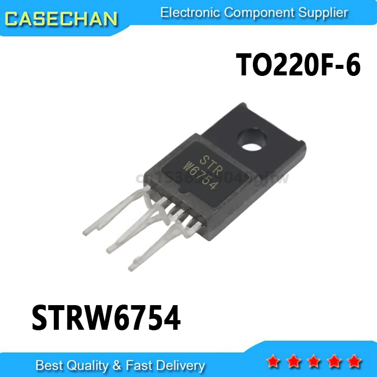 5PCS New and Original TO220F-6 W6754  STRW6754