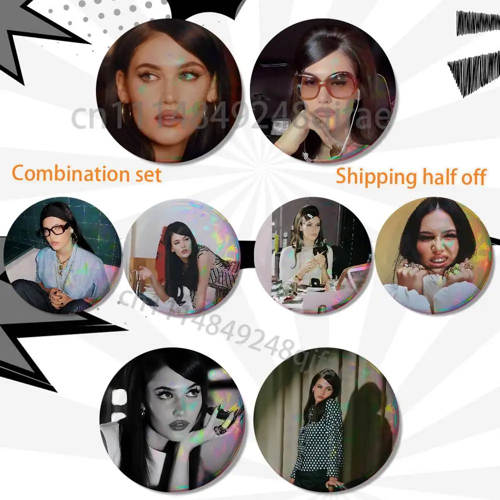 Visitor Deluxe Sienna Spiro 2 piece set Pins Creativity Printed Pictures Text Metal Lapel Badges Brooches Jewelry Gift