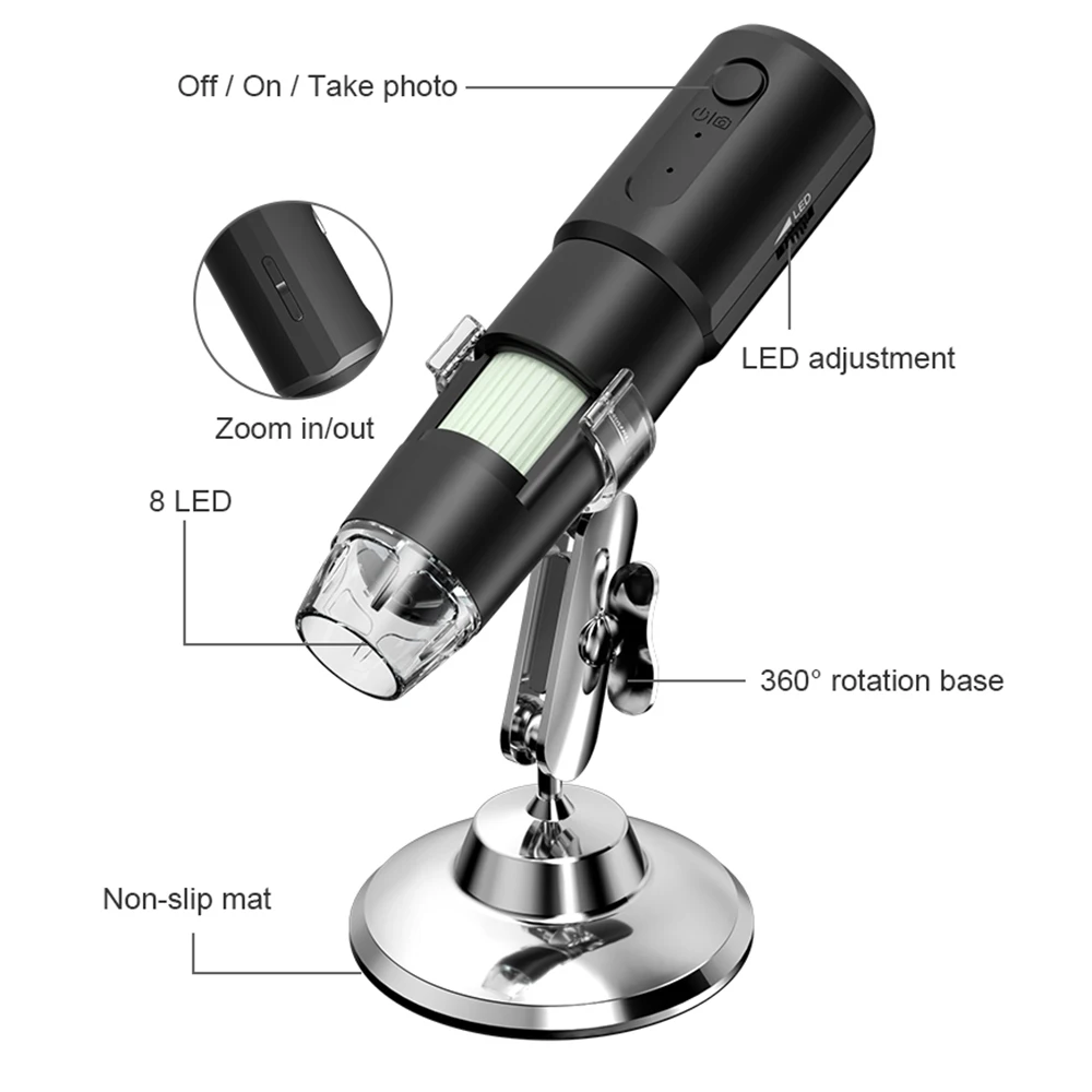 WiFi drahtloses Haut mikroskop Dual Light automatische Follikel Kopfhaut Haar analysator ai Smart Kopfhaut Detektor