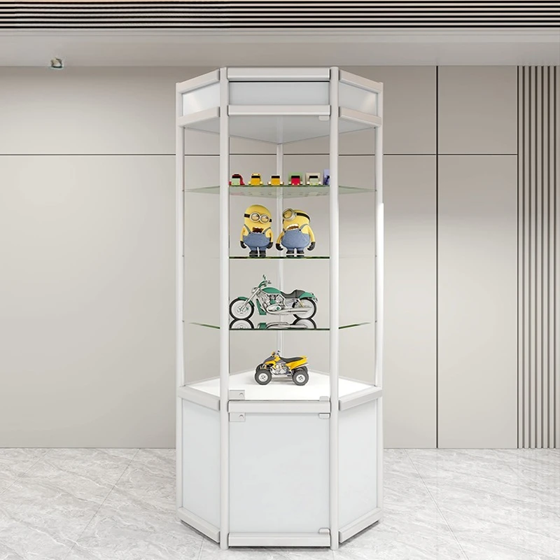 Living Room Corner Corner Storage Cabinet Kitchen Shelf Tobacco and Alcohol Cabinet Glass Triangle Model