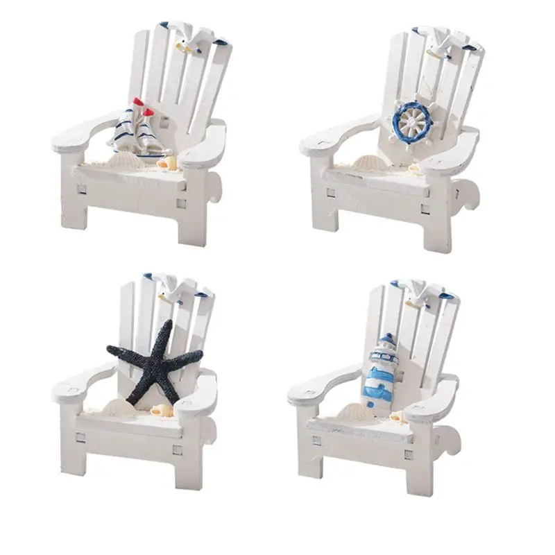 AS94-4 PCS Mini Beach Chair Mediterranean Beach Chair Home Decoration Table Art Ornament Decoration