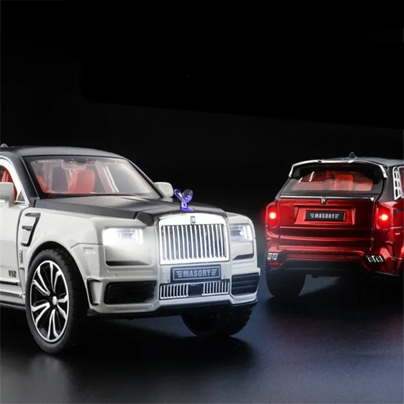 1:32 Rolls Royce Cullinan Masory 합금 럭셔리 자동차 모델, 다이캐스트 금속 장난감 자동차 모델 시뮬레이션, 소리와 빛 어린이 장난감 선물