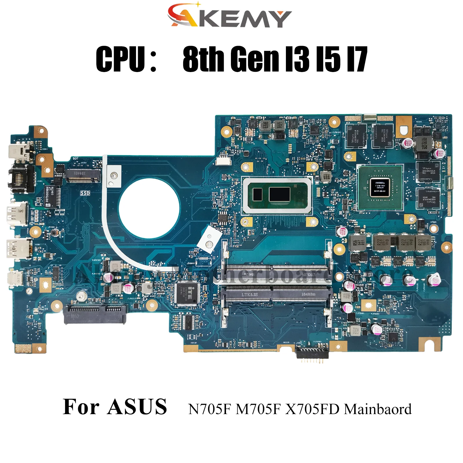 

X705FD Laptop Motherboard For ASUS VivoBook M705F N705F X705F X705FN Notebook Mainboard With I3 I5 I7 CPU tests OK fast shipping