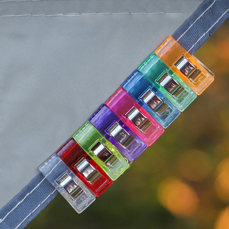 

50 шт. универсальные зажимы для шитья, красочные зажимы для переплета, пластиковые зажимы для квилтинга, зажимы для рукоделия, прозрачные цветные зажимы для шитья