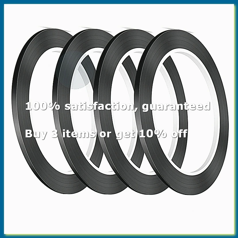 4PCS Whiteboard Tape, Black Pinstripe Tape, 3 mm Width Pin Striping Tape, for Classroom,Conference Display (PET)-A62I