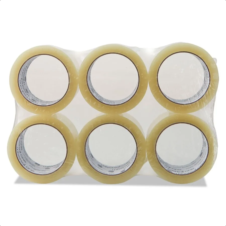 

Прочная пластиковая клейкая упаковочная лента для перемещения и хранения на водной основе, кристально чистая, с низким запахом, 1,88 дюйма. x 54,6 юйд. 6